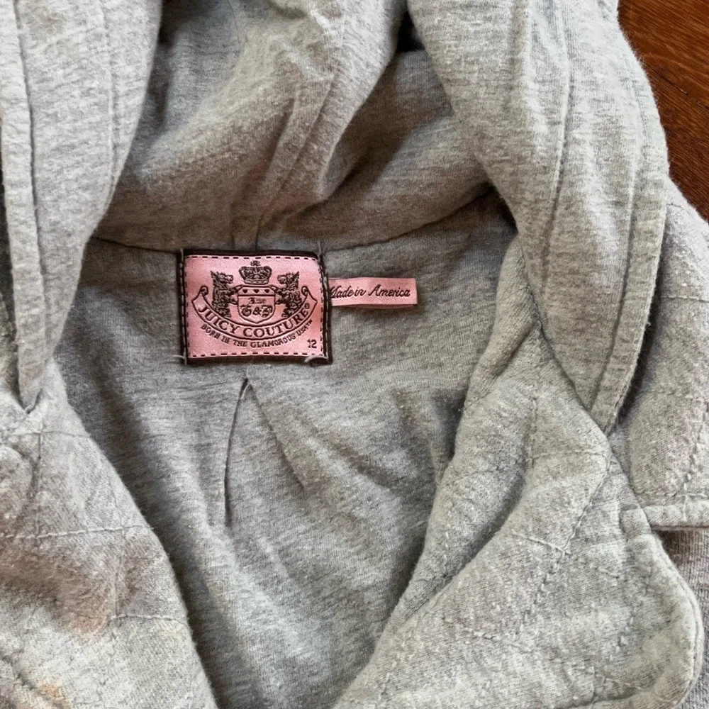 Juicy Couture Junior VTG Y2K Grey Hooded Coat